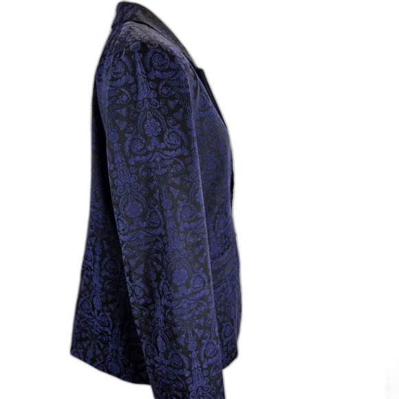 Chico's Embroidered Jacquard Blazer Sz 0 Office Siren Corpcore Preppy Glam - Picture 4 of 10